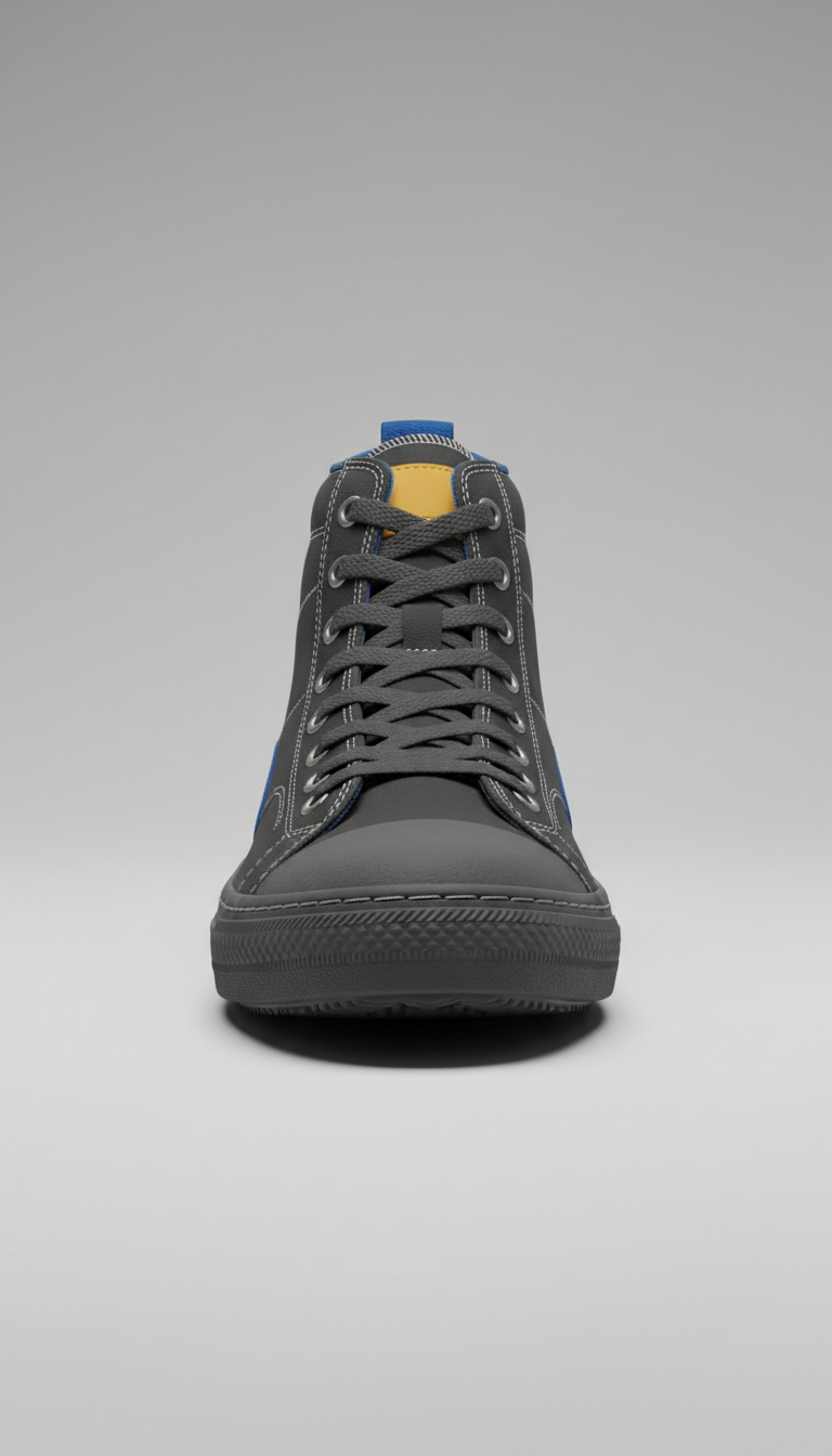 High-top sneaker in urban charcoal